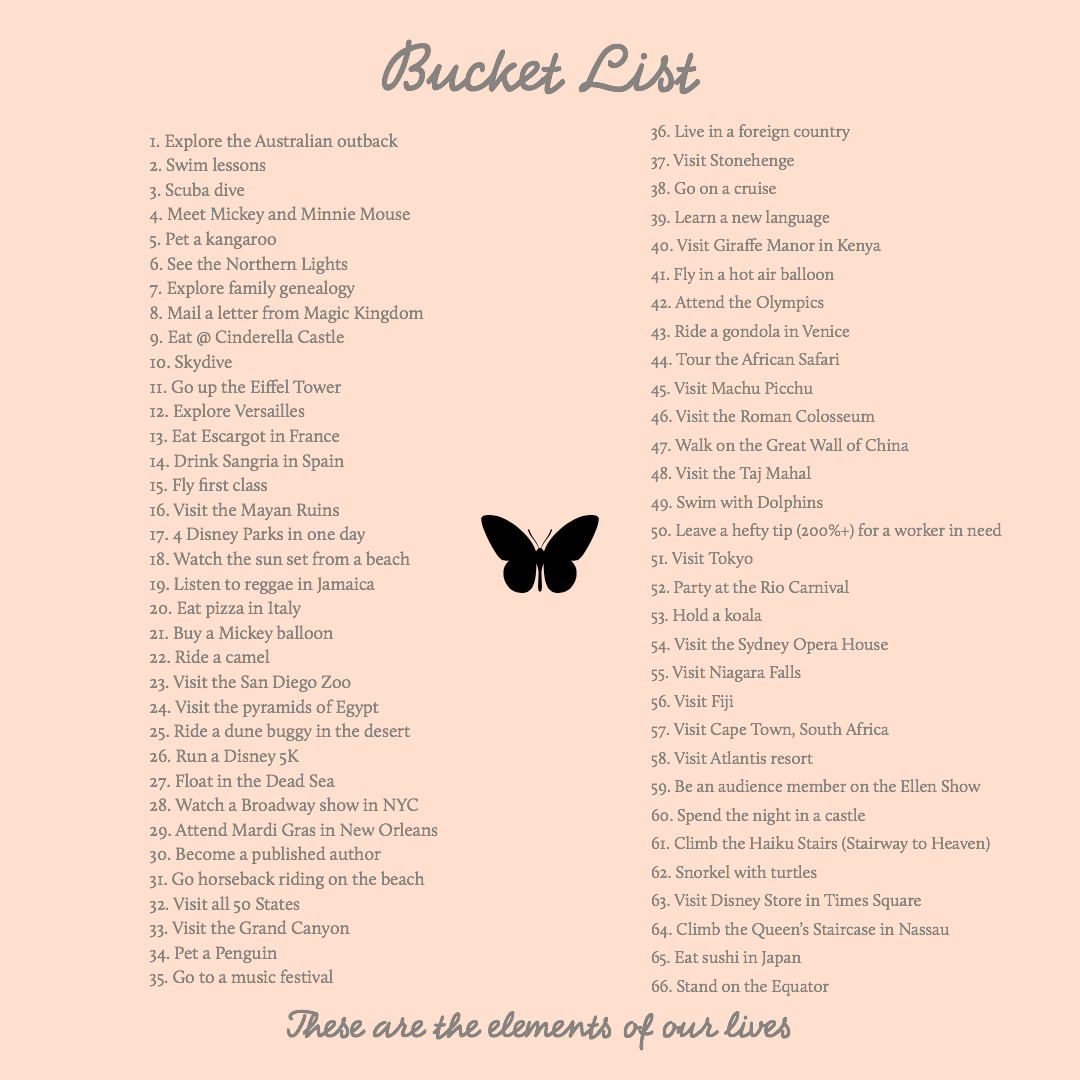 Bucket List 1-6